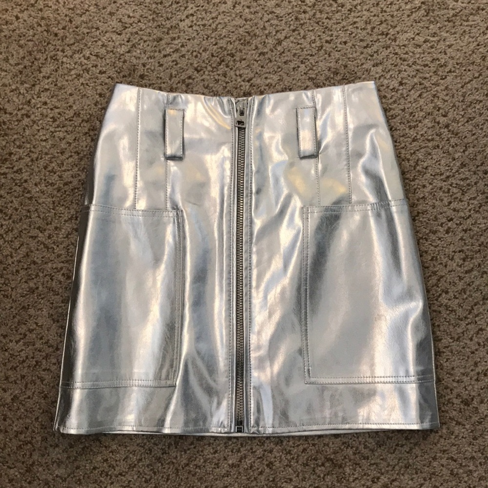 Silver high waisted skirt